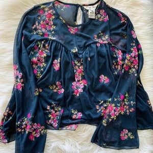Colorful flower print blouse